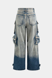 Luna | Wide-Leg Cargo Jeans met Vintage Utility Details