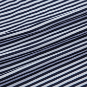 Wide-leg trousers blue and white striped fabric detail