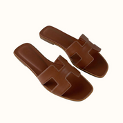 Fleur Leren sandalen met strakke H-design banden voor dames