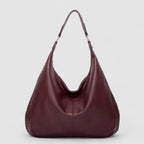 Schoudertas rood leer front view