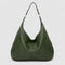 Schoudertas groen leer front view