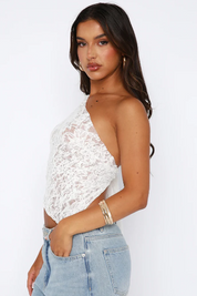 Top witte kant enkelband side view