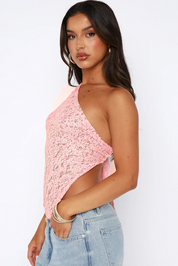 Top roze kantzomerzijde zijkant