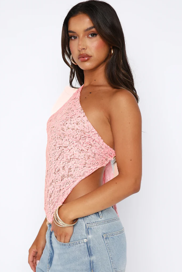 Top roze kantzomerzijde zijkant