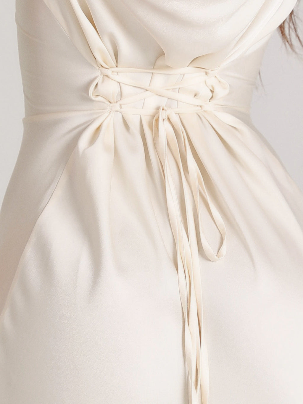 Maxi-jurk wit met strikdetail rugzijde