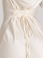 Maxi-jurk wit met strikdetail rugzijde