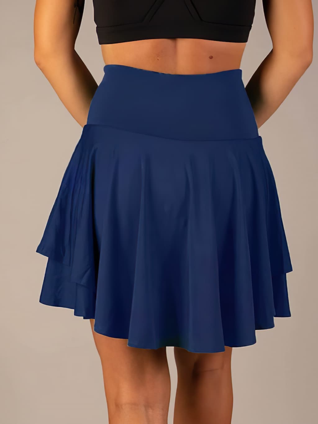 Tennisrokje met geïntegreerde short blauw achterzijde