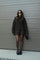 Gebreide set met top en rok donkergrijs front view