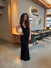 Evening dress black front view