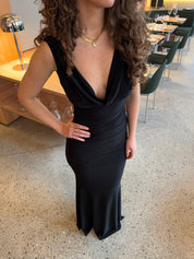 Evening dress black front close-up