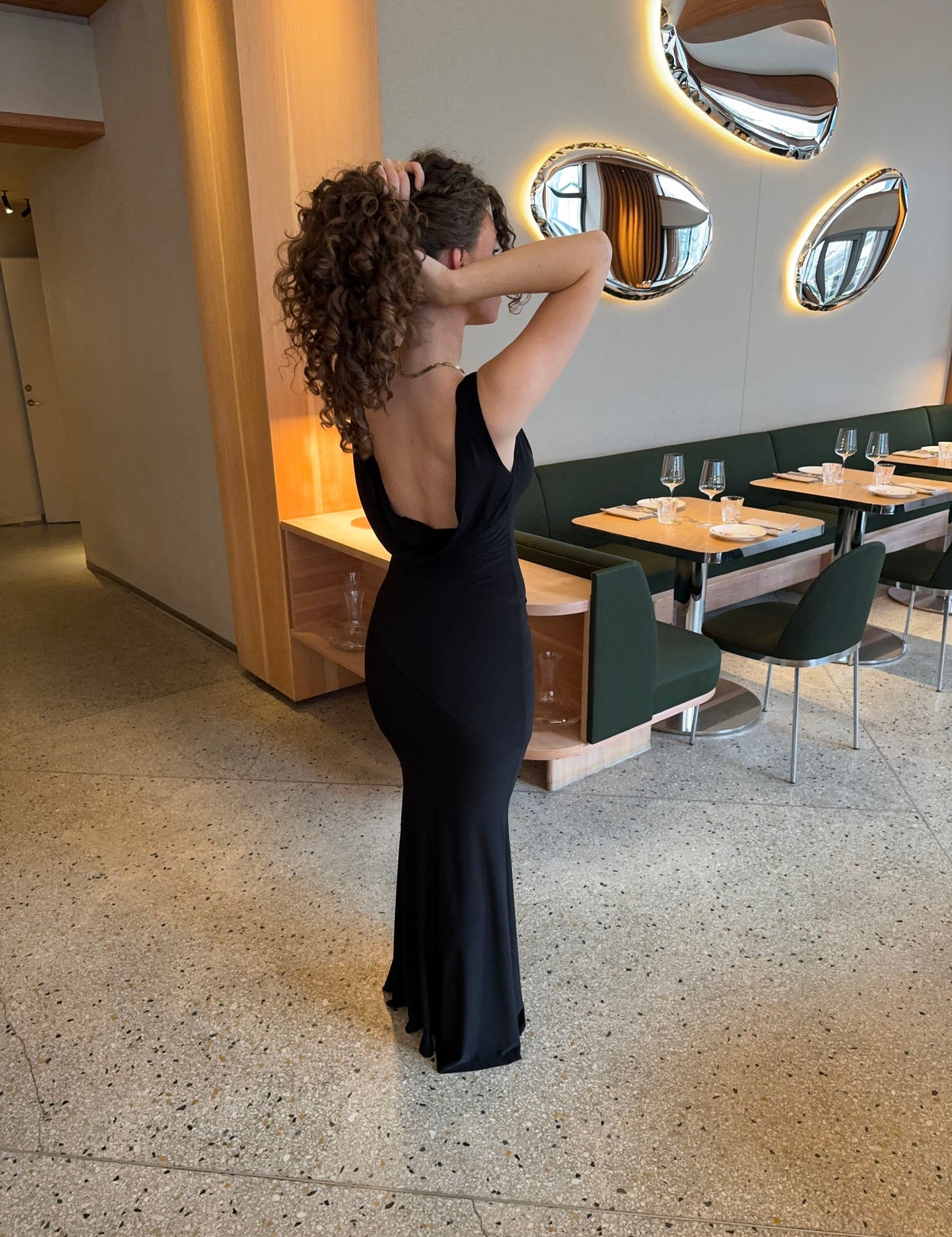 Evening dress black back view