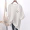 T-shirt wit met smileyprint vooraanzicht