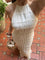 Maxi-jurk wit met open rug en kant details, rugzijde