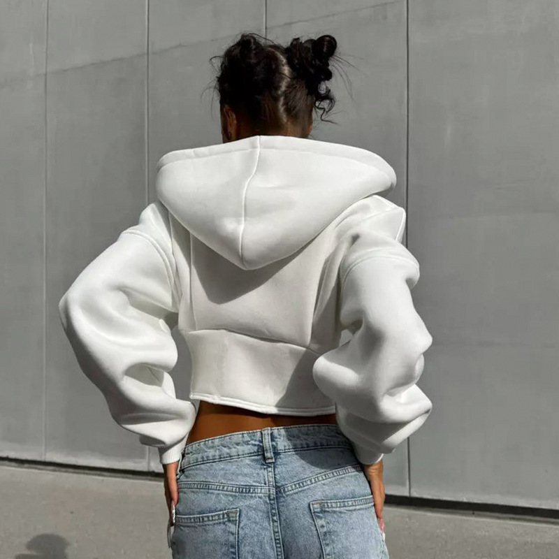 White hoodie with corset detail back view