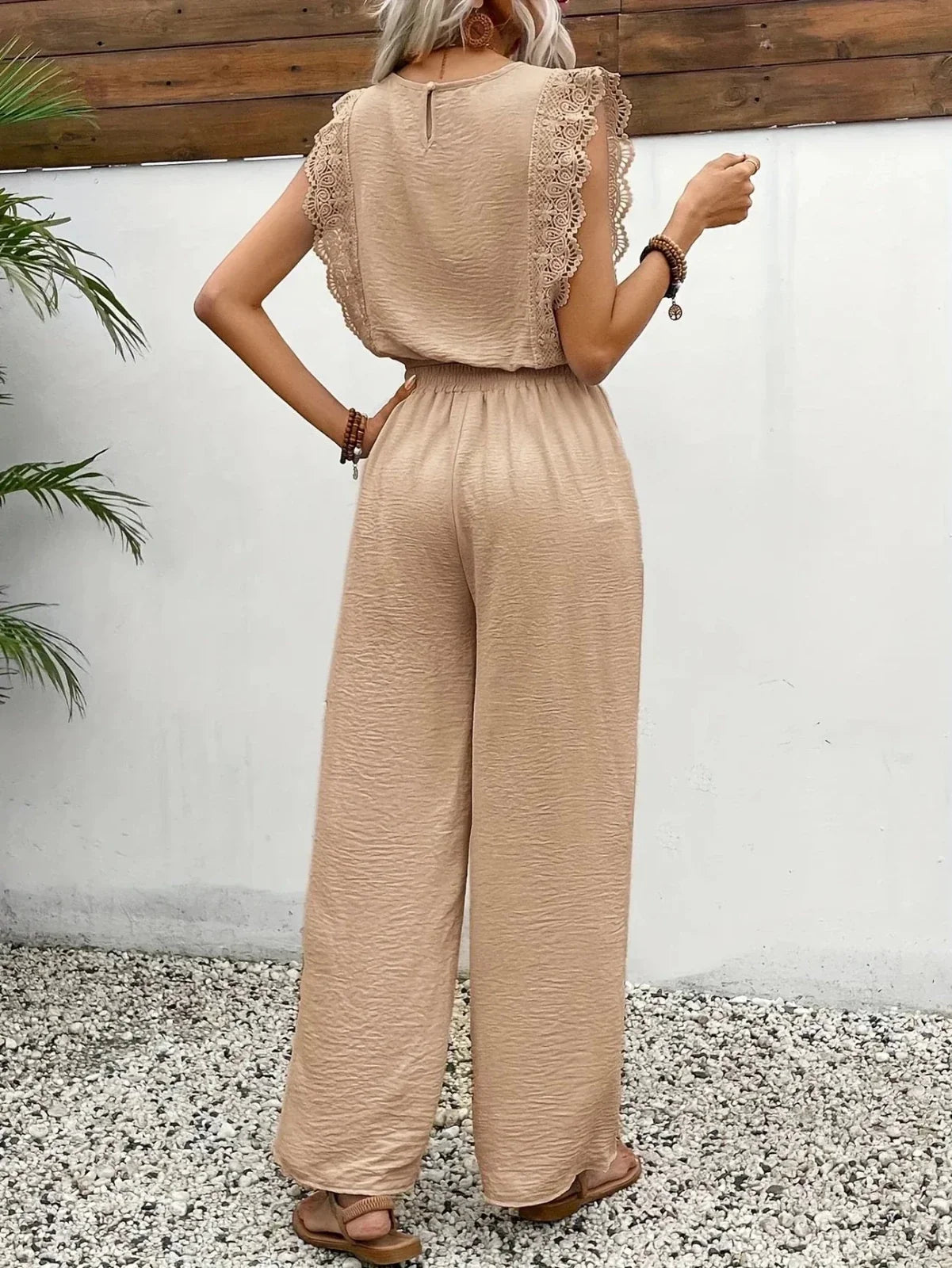 Dames Co-ord Set Kanten details Relaxed fit