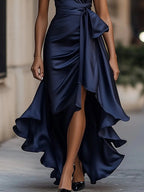 Dames Jurk Avond Halter Neck High-Low