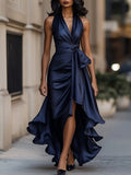 Dames Jurk Avond Halter Neck High-Low