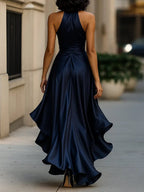 Dames Jurk Avond Halter Neck High-Low