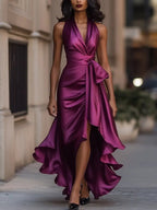 Dames Jurk Avond Halter Neck High-Low