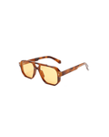 Sunglasses with tortoiseshell frames and yellow lenses, front view