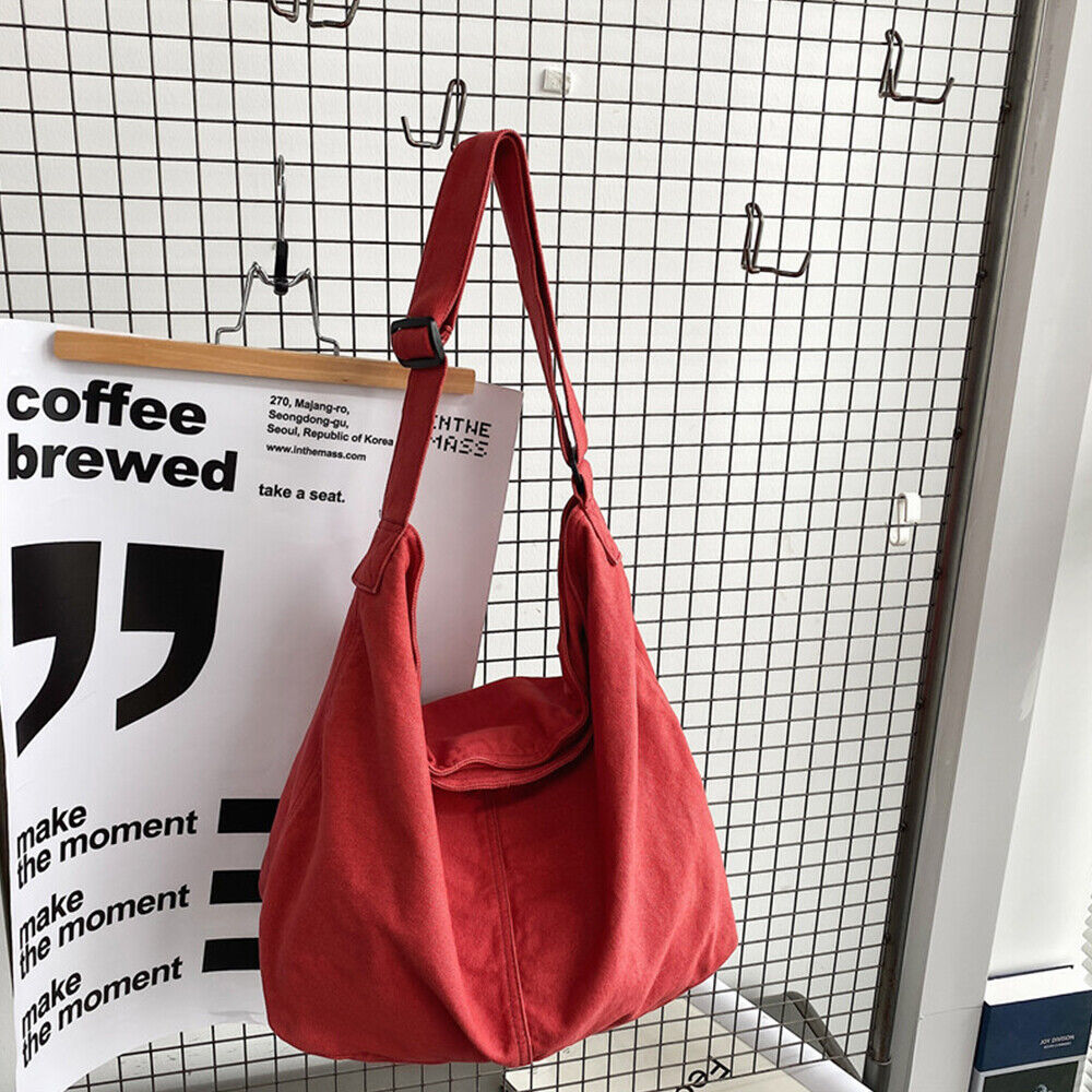 Selene Oversized canvas schoudertas met ruime pasvorm