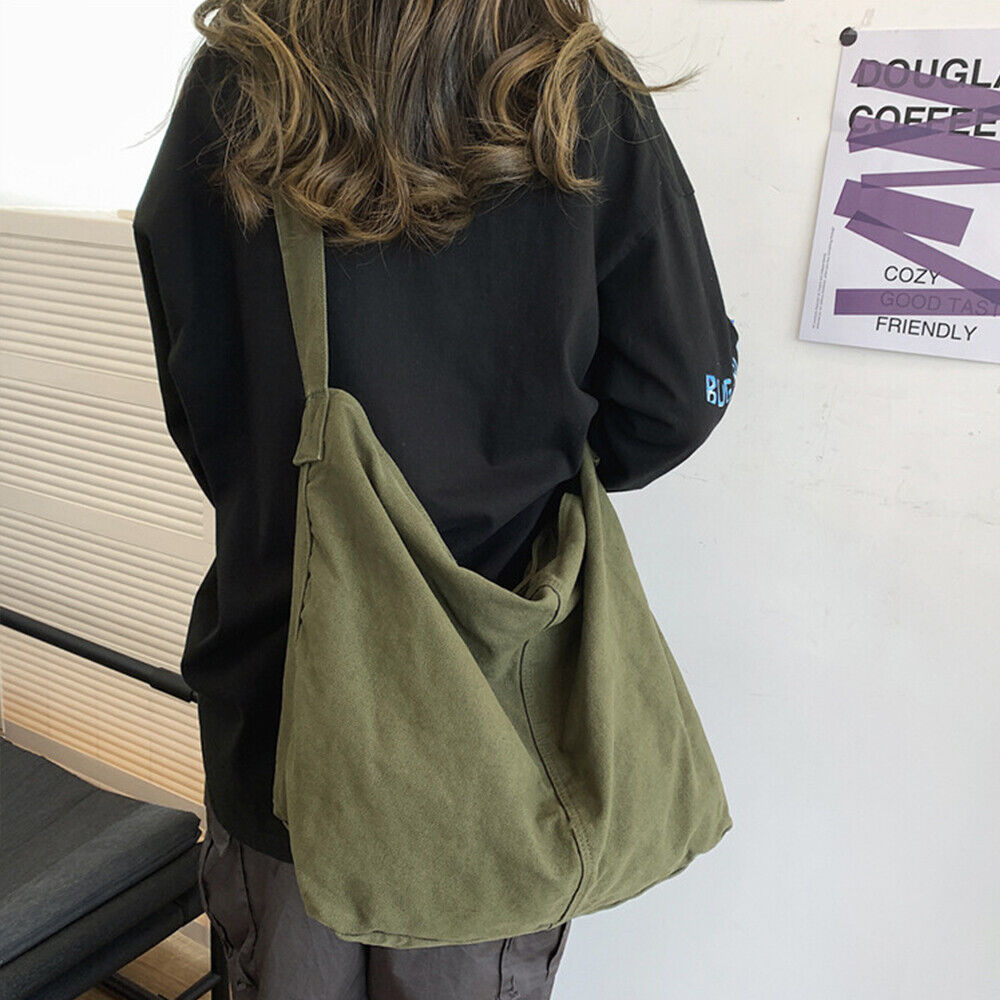 Selene Oversized canvas schoudertas met ruime pasvorm
