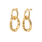 Gold-plated double-link hoop earrings front view