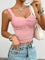 Tanktop roze slim fit met twistdetail vooraanzicht