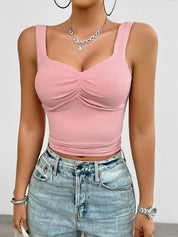 Tanktop roze met twistdetail voorvijl