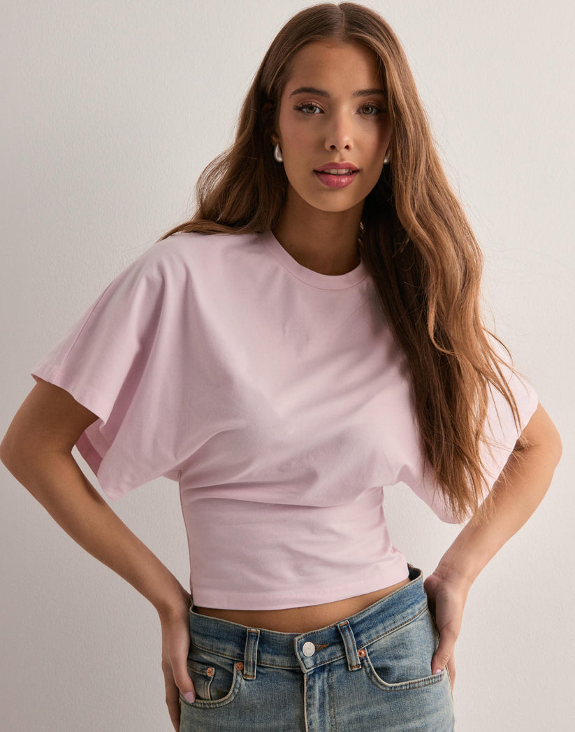 Shirt roze korte mouwen voorzijde