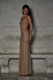 Indira | Gouden Galajurk met Glitters