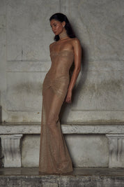 Indira | Gouden Galajurk met Glitters