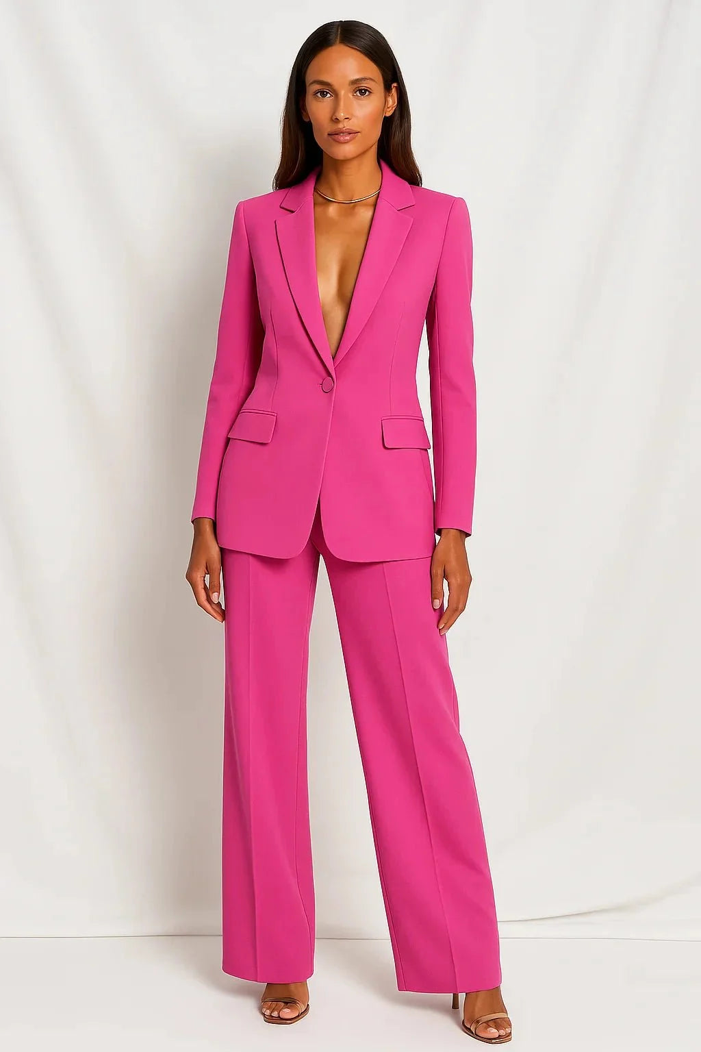 Dames Blazer en Broek Set Regular Fit – Vorana