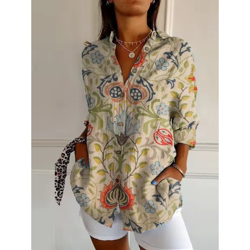 Dames Blouse Bloemenprint Casual – Vorana