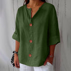 Dames Blouse Knoopsluiting Ademend Relaxed fit – Vorana