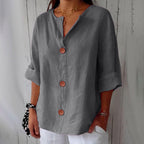Dames Blouse Knoopsluiting Ademend Relaxed fit – Vorana
