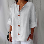 Dames Blouse Knoopsluiting Ademend Relaxed fit – Vorana