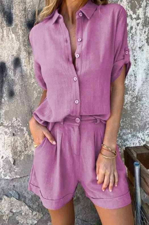 Dames Blouse Knoopsluiting elastische tailleband – Vorana