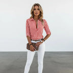 Dames Blouse Knopen sluiting Regular Fit – Vorana