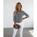 Dames Blouse Knopen sluiting Regular Fit – Vorana