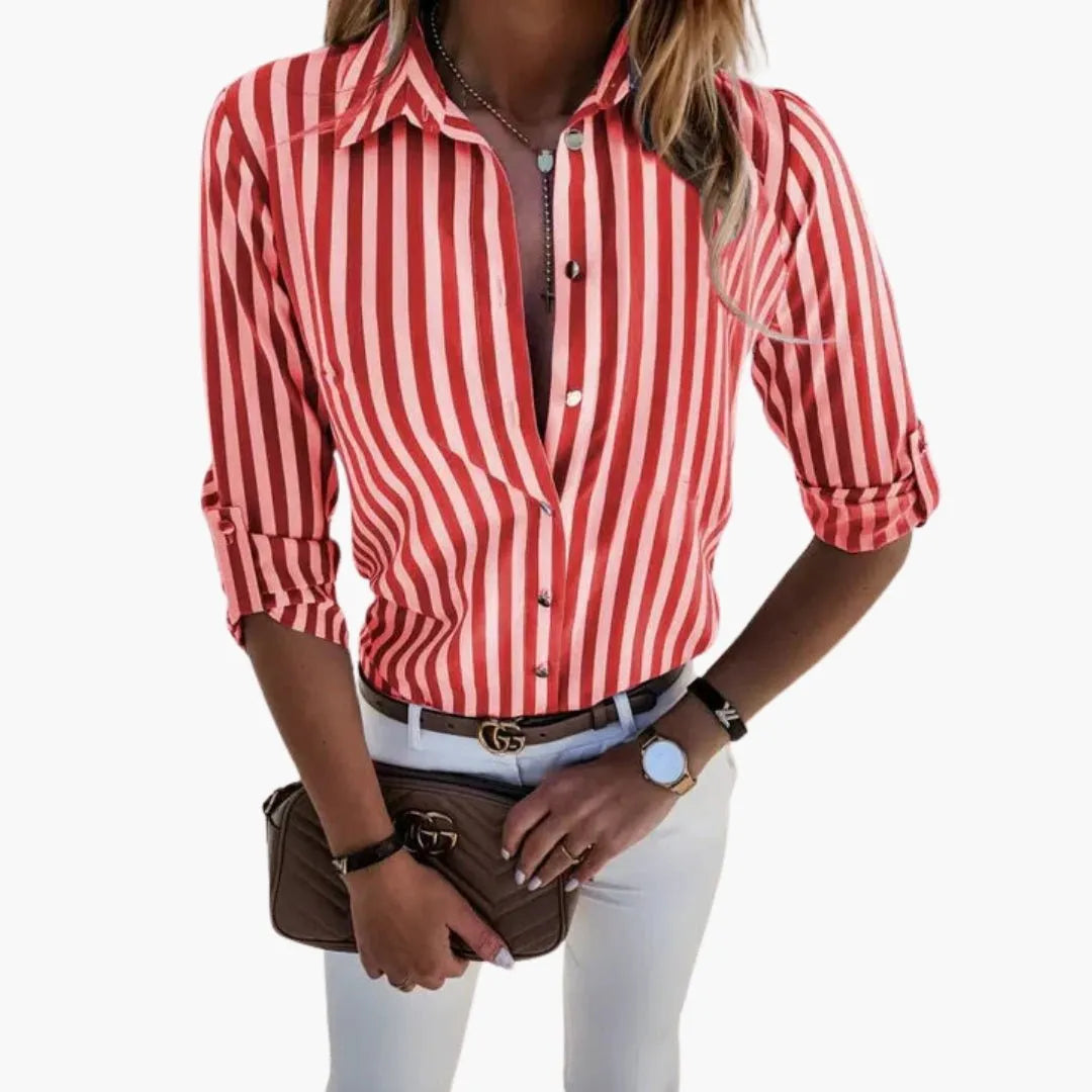 Dames Blouse Knopen sluiting Regular Fit – Vorana