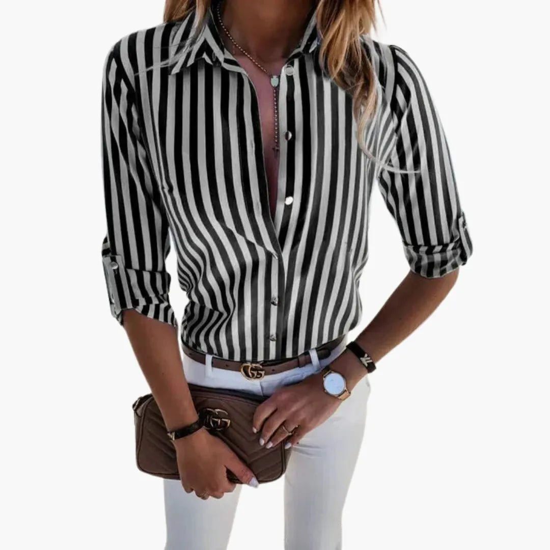 Dames Blouse Knopen sluiting Regular Fit – Vorana