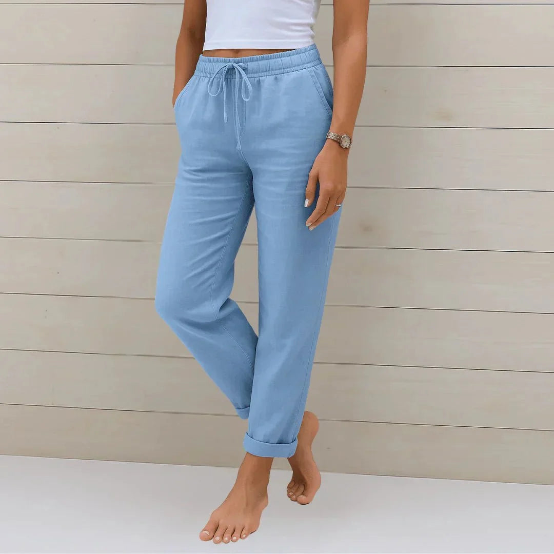 Dames Broek Wijde pijpen luchtige weving Zomer Relaxed Fit – Vorana