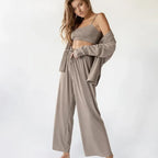 Dames Co-ord Set Elastische tailleband Casual – Vorana