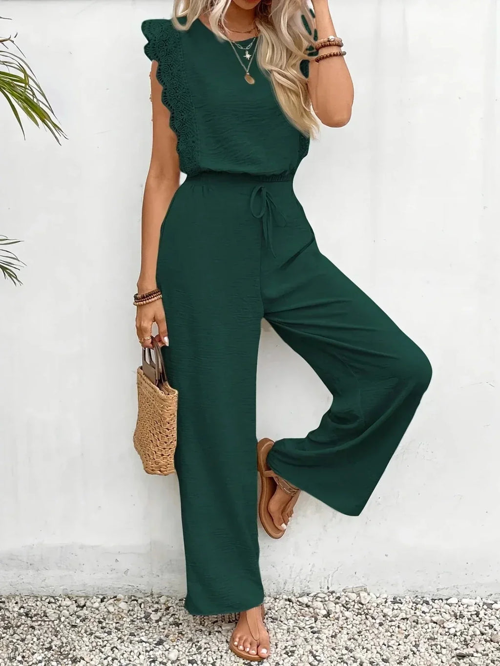 Dames Co-ord Set Kanten details Relaxed fit – Vorana