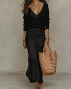 Dames Co-ord Set Midi jurk met Pullover-top – Vorana