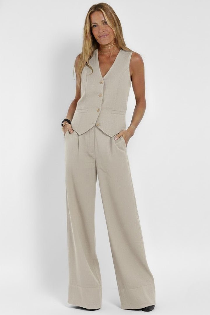 Dames Co-ord Set V-hals waistcoat – Vorana