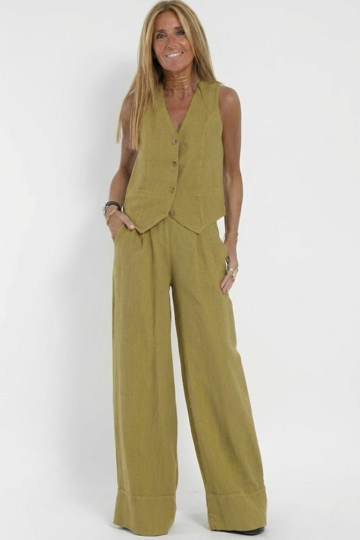 Dames Co-ord Set V-hals waistcoat – Vorana