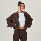 Dames Jas Gevoerd Ritssluiting bomber – Vorana