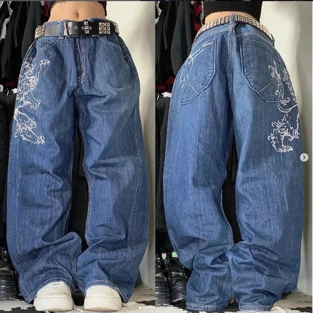 Dames Jeans Baggy Cargo Middelhoge taille
